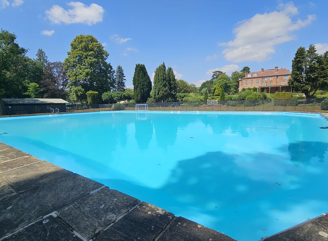 Large outdoor swimming pool at Cheam School