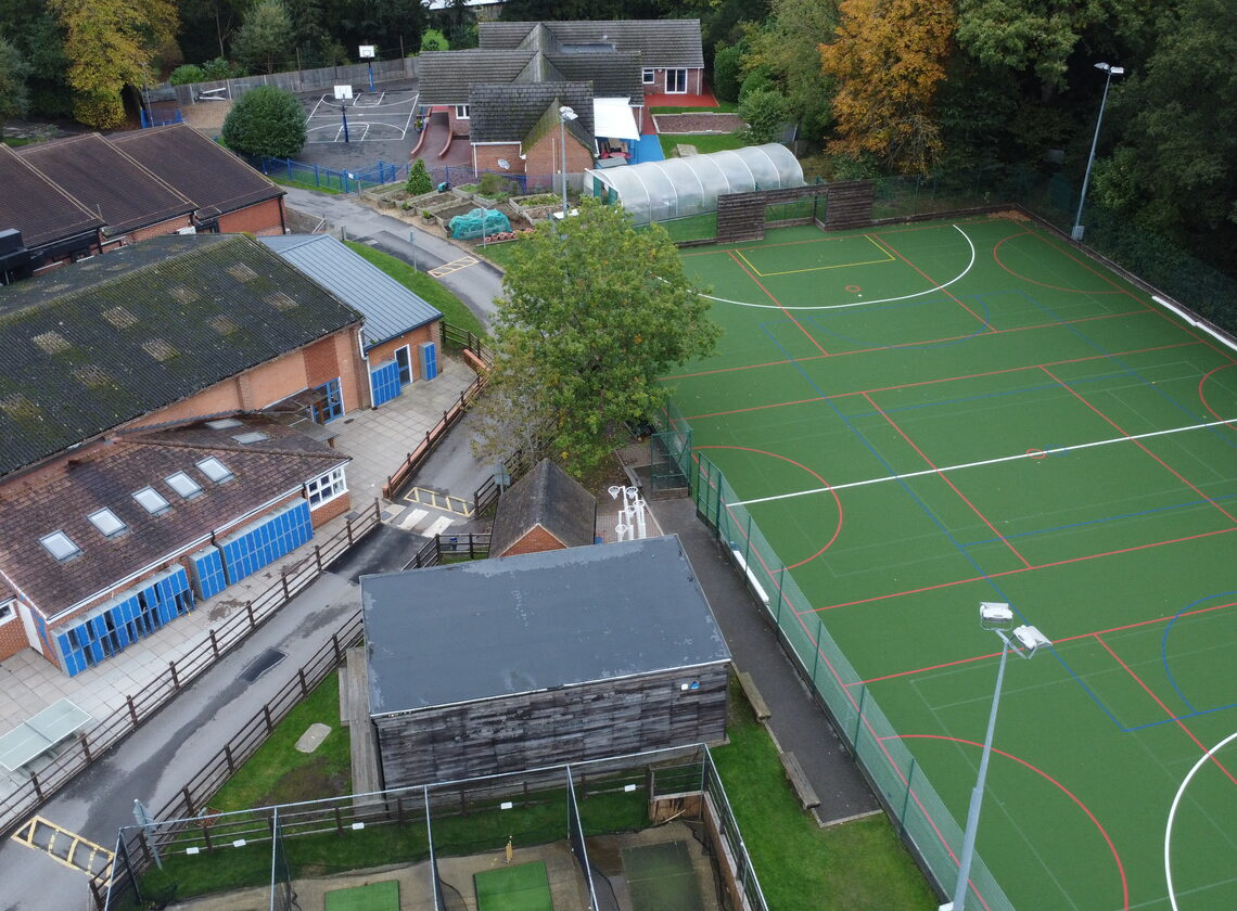 Astro pitch and multi-use courts from above